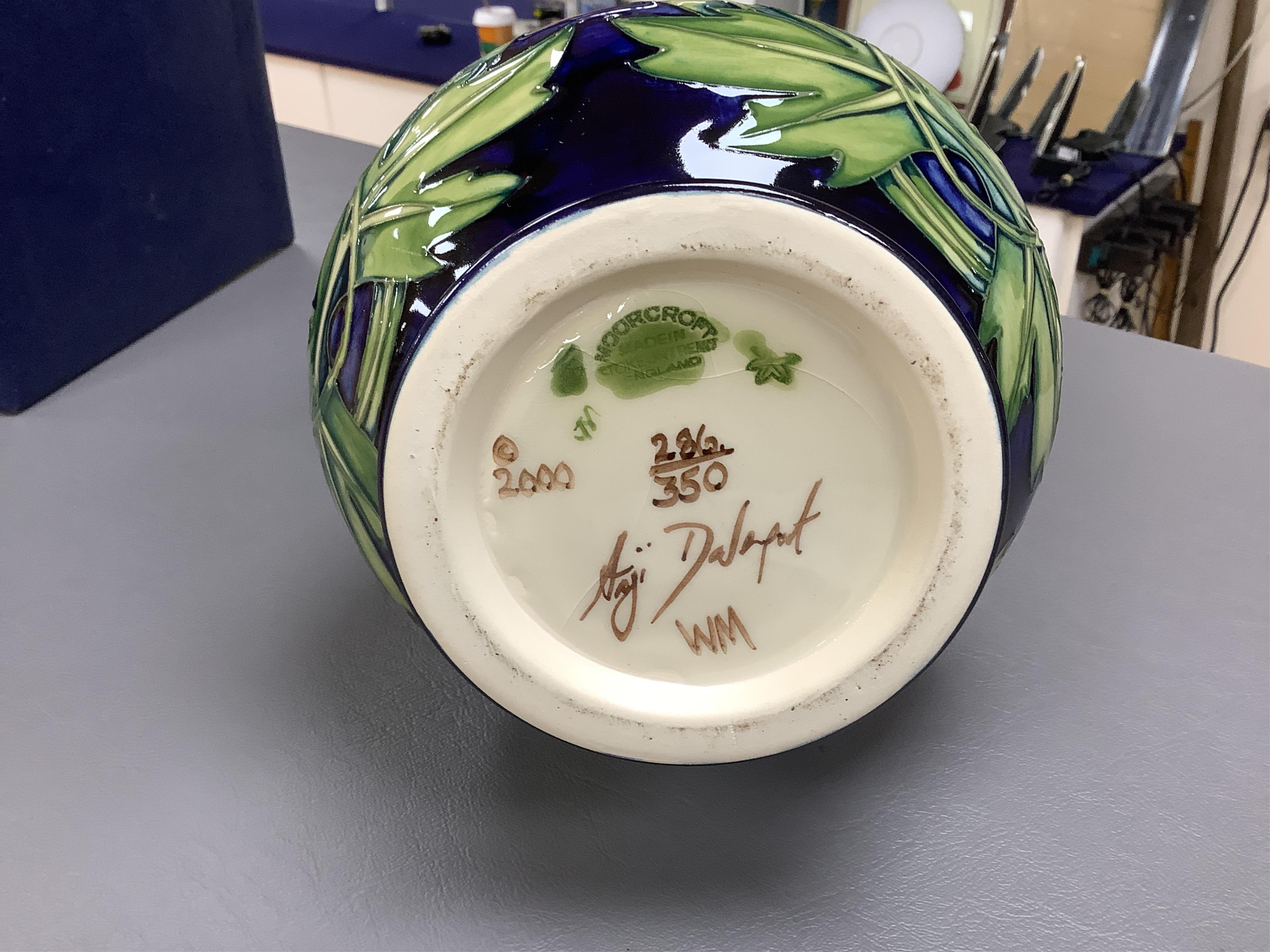 A Moorcroft ‘Wolfsbane’ vase, designed by Anji Davenport, limited edition, 2001. 32cm high (boxed).